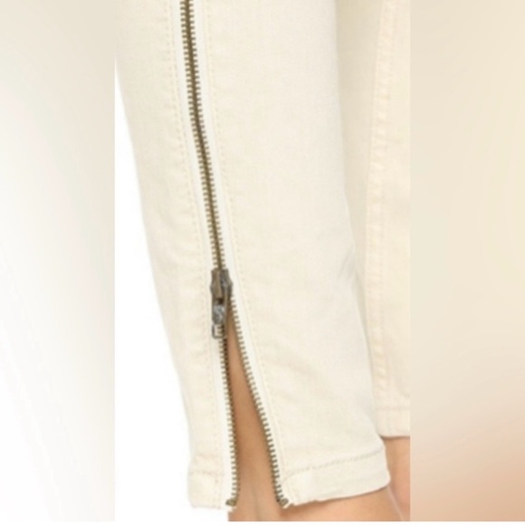 Free People Cream Denim with Side Zipper Detail| Free People Denim| Free People - Picture 6 of 10